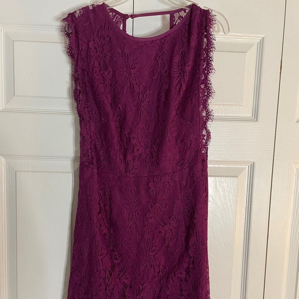 Purple lace mini dress